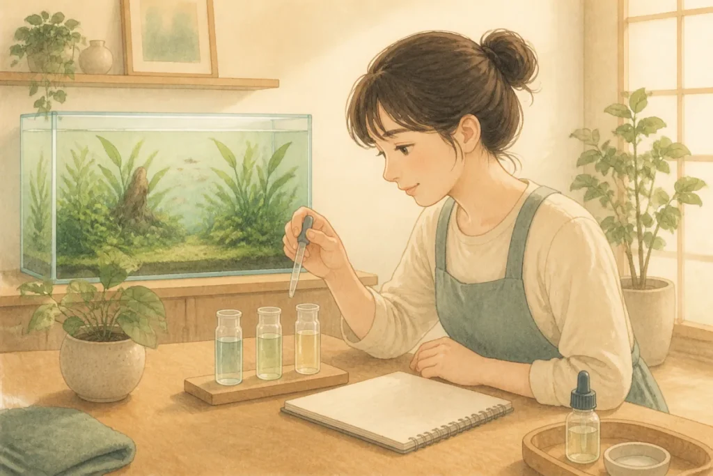 水槽の水質検査は何を見る？アンモニア・亜硝酸・pHの記録方法