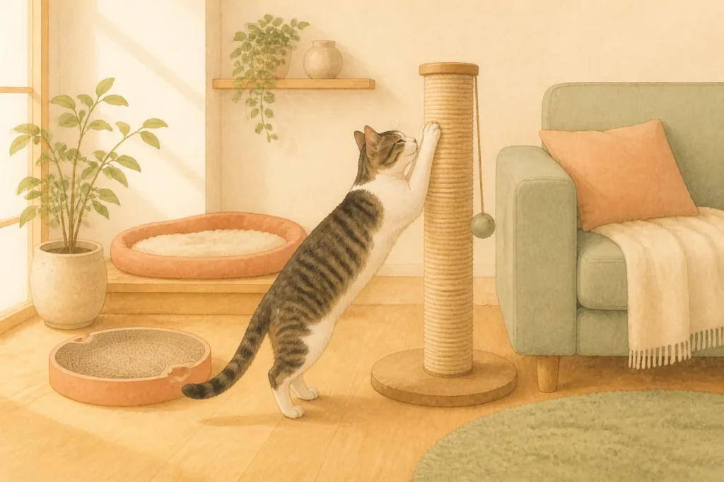 猫の爪とぎを置く場所は?使ってもらいやすい配置の考え方
