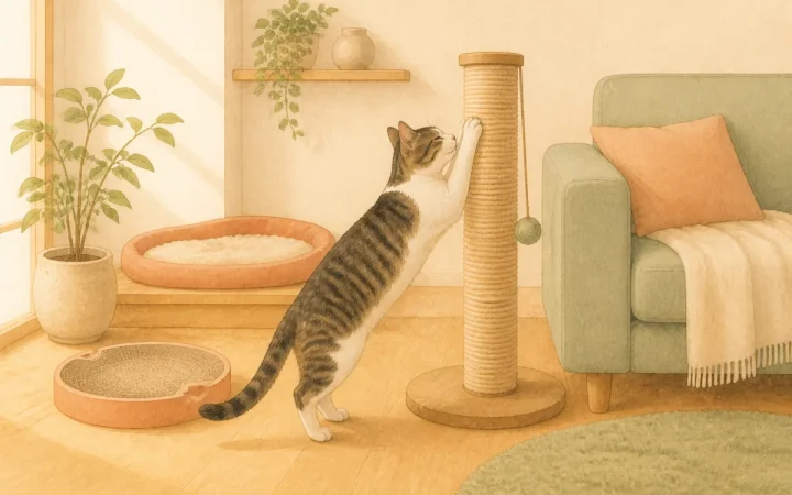 猫の爪とぎを置く場所は？使ってもらいやすい配置の考え方