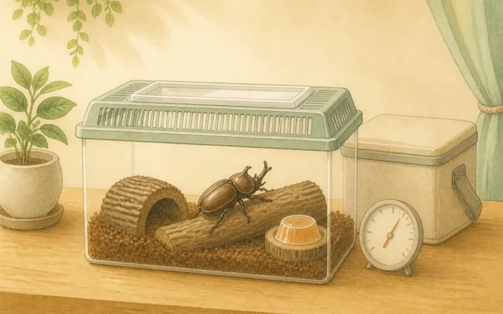 夏の昆虫飼育ケースの温度管理｜直射日光と高温を避ける方法