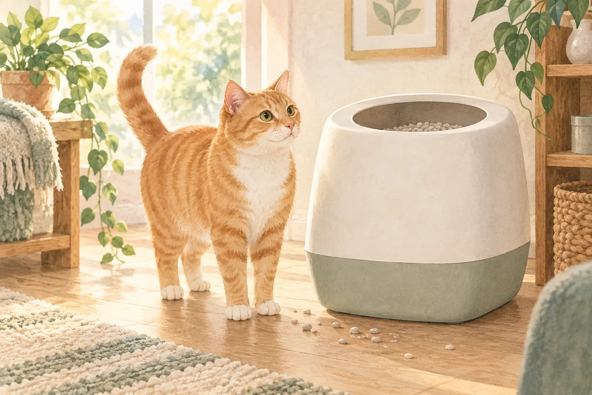 猫砂の飛び散り対策に|アイリス「上から猫トイレ」は合う?
