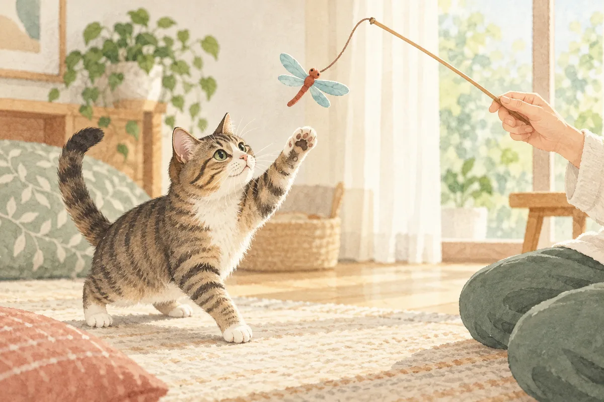 猫じゃらしで遊ばないときに|カシャカシャぶんぶんの工夫
