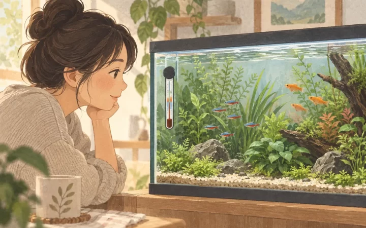 ヒーターがあっても水温計は必要？マグテンプMの購入前確認を表すイメージイラスト