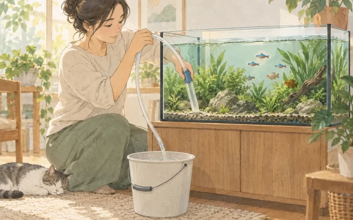 初めての水換え用品選び｜プロホースエクストラMの適合確認を表すイメージイラスト