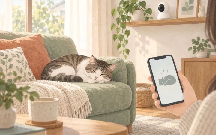 留守中の猫を見守るなら｜Tapo C220の置き場所と確認点